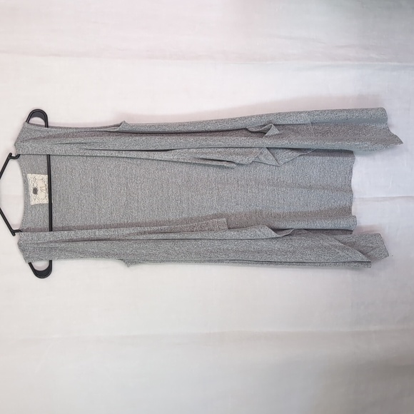 Cupio Heather Grey Sleeveless Waterfall Cardigan Size Medium - Picture 1 of 6